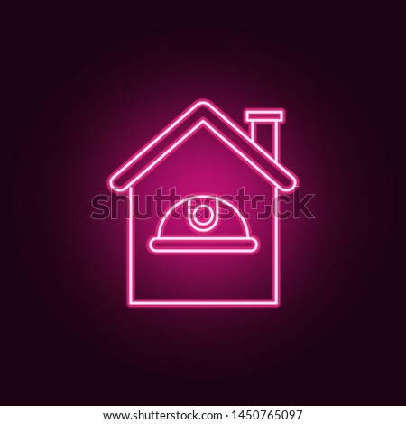 helmet and house neon icon. Elements of Real Estate set. Simple icon for websites, web design, mobile app, info graphics