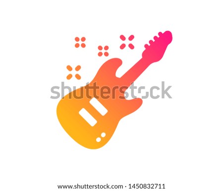 Electric guitar icon. Music sign. Musical instrument symbol. Classic flat style. Gradient electric Guitar icon. Vector