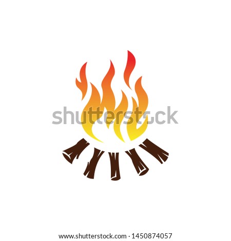 Vector illustration of campfire with firewood, Bonfire icon design