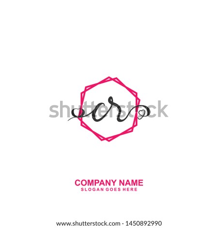 CR Initial handwriting logo vector