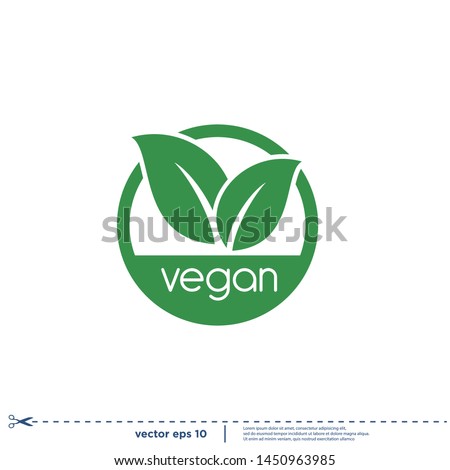 vegan stamp icon vector logo template Royalty-Free Stock Photo #1450963985