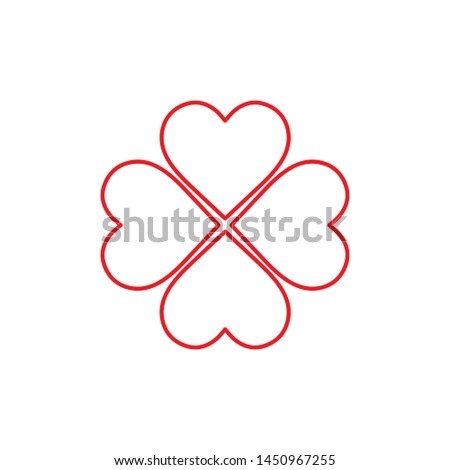 Flat minimal four leaf clover icon. Simple vector four leaf clover icon. Isolated four leaf clover icon for various projects.