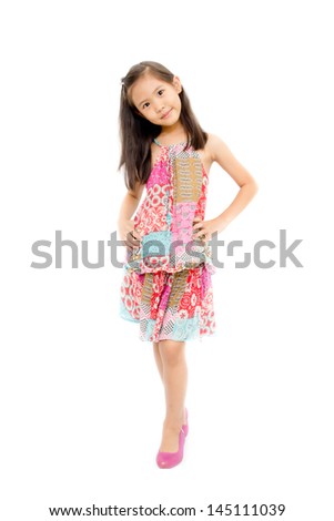 Beautiful little girl in summer dress