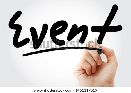 Event text with marker, business concept