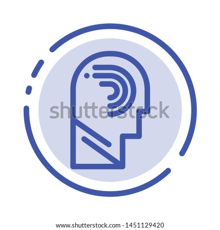 Access, Human, Manipulate, Mind, Switch Blue Dotted Line Line Icon