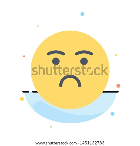 Emojis, Emotion, Feeling, Sad Abstract Flat Color Icon Template