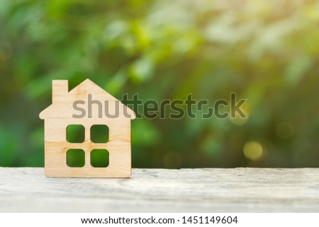 small wooden house, natural background, copy space, sweet home concept