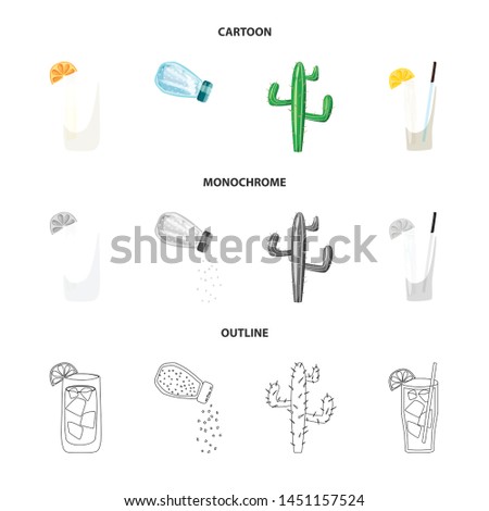 Vector illustration of cafe and Latin logo. Collection of cafe and national stock vector illustration.