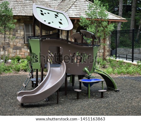 Outdoor play set for children in park