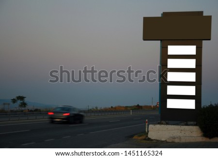 Lightbox attached to the wall on the street. Model. 3d render of mockup color signboard and blank cafe signboard