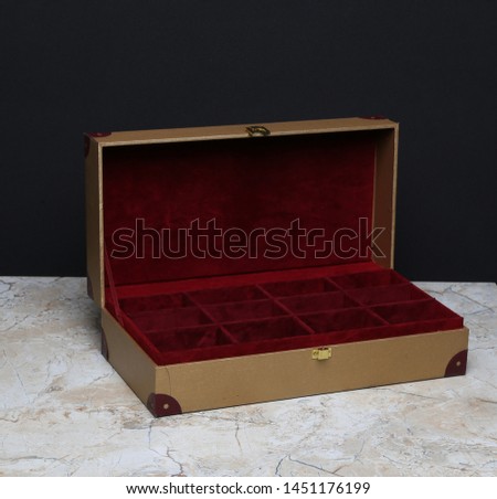 brown gift box on the marble 