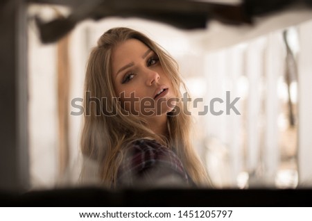 portrait of beautiful woman at home