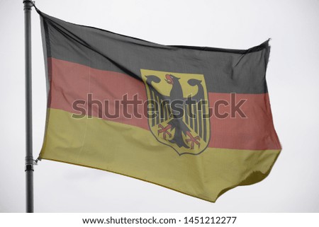 the flag of the Federal Republic of Germany in the wind