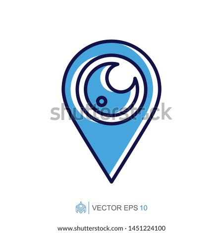 pin location flat icon template, vector location mark