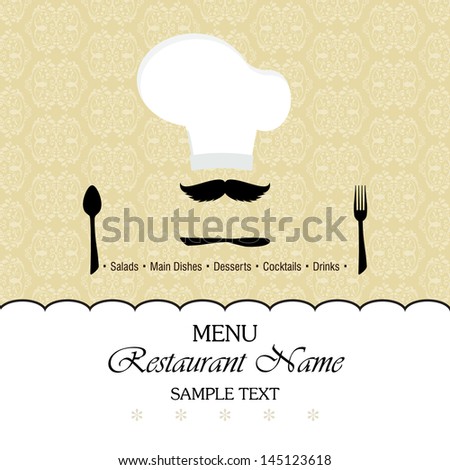 Restaurant menu design / Menu design with chef hat and mustache 