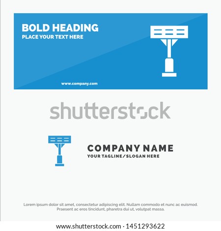 Construction, Light, Stadium SOlid Icon Website Banner and Business Logo Template