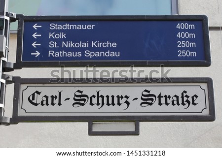 The Carl-Schurz Street, is the central shopping street in the old town of Spandau is a quiet pedestrian area with department stores, specialty shops and restaurants.	