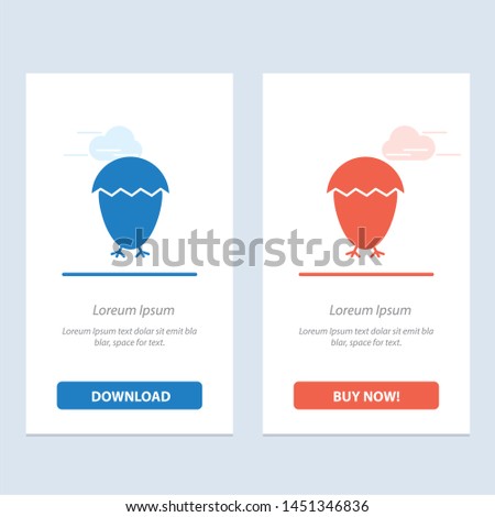 Bird, Easter, Egg, Food  Blue and Red Download and Buy Now web Widget Card Template