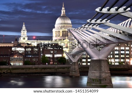 View of St Pauls Cathedral at dusk