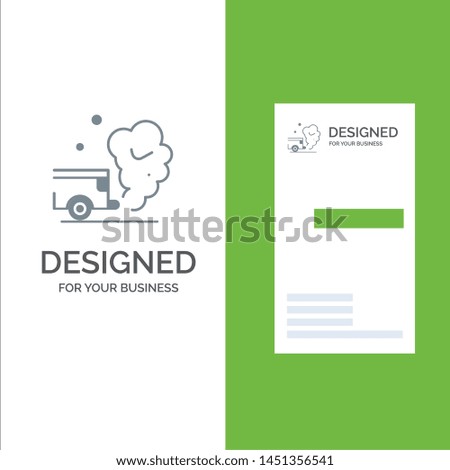 Air, Car, Gas, Pollution, Smoke Grey Logo Design and Business Card Template