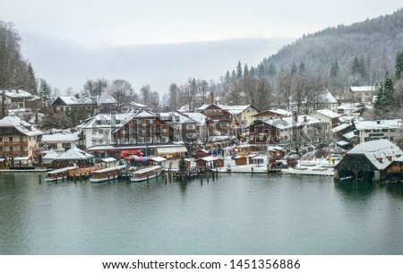Scenery around Schoenau am Koenigssee in Bavaria at winter time Royalty-Free Stock Photo #1451356886