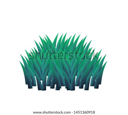 Cartoon nature element grass or bush on white background illustration for children