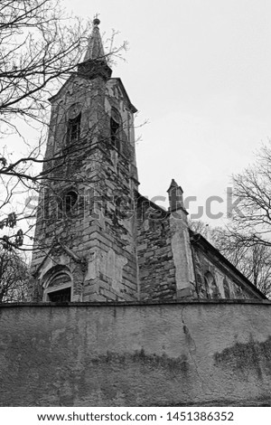 Old Abandoned Church in Black and White