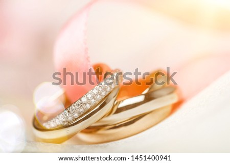 wedding rings on a cushion