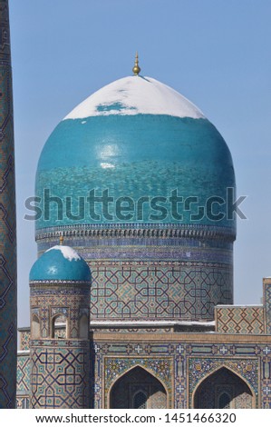 The dome of the mosque in the winter.