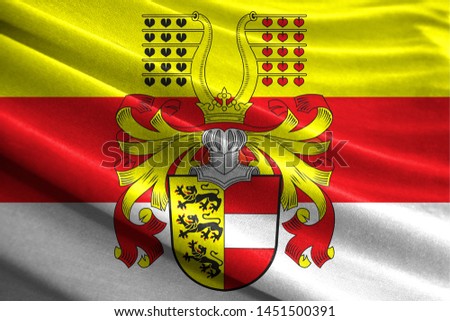 Realistic flag of Carinthia on the wavy surface of fabric