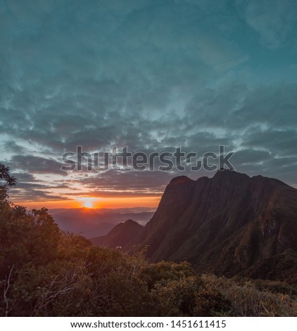 sunrise at pico paraná antonina high mountain  Royalty-Free Stock Photo #1451611415