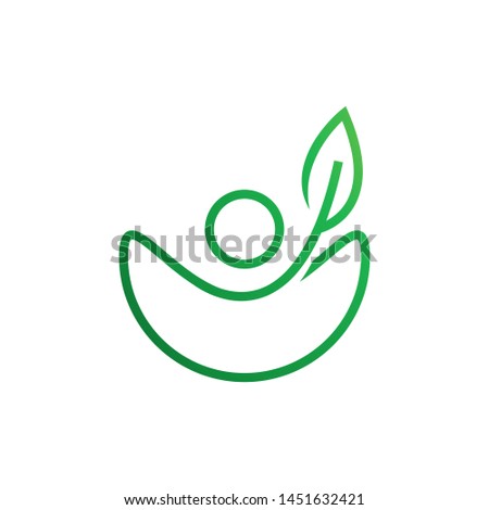 Well being logo template vector yoga icon design