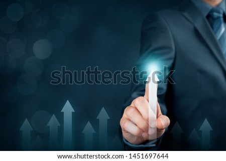 Business and personal growth concept. Business person motivate to be market leader and the best. Benchmarking concept. Royalty-Free Stock Photo #1451697644
