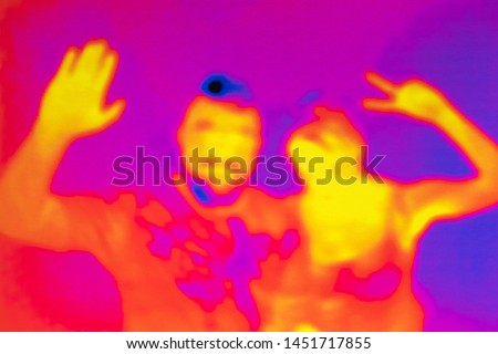 Man and woman in infrared light