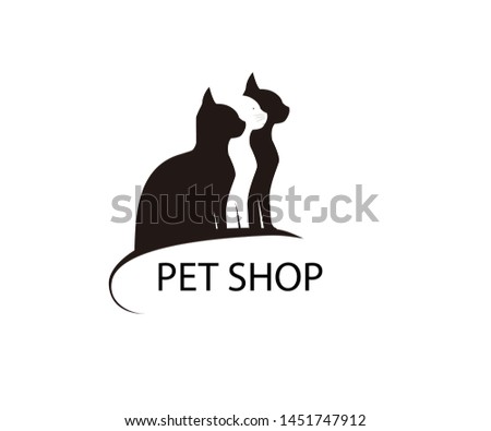 Pet Shop Logo With Cats Icon