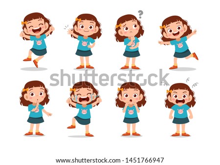 kid child expression vector illustration set bundle Royalty-Free Stock Photo #1451766947