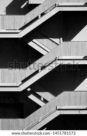 Fine Art Modern Stairway Pattern - Black and White
