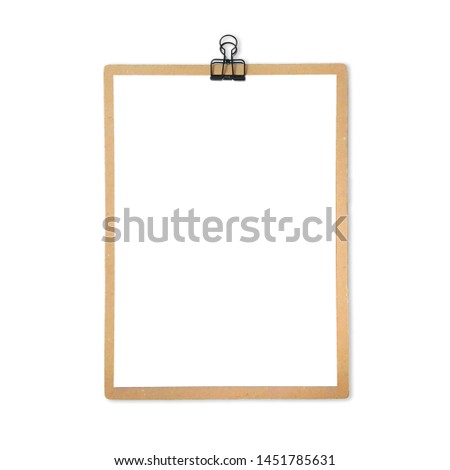 White clipboard photography for perfect mock up photos of letterhead pages, resumes, coloring pages and more. Simple, minimalistic and bright design. Royalty-Free Stock Photo #1451785631