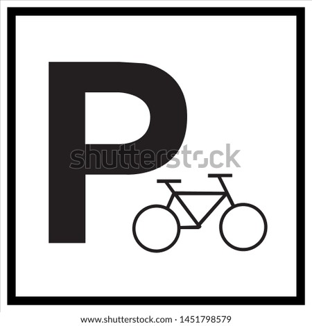 Bicycle Parking Symbol Sign, Vector Illustration,  EPS10
