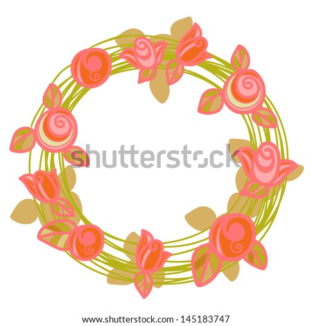 Isolated floral frame with space for text - raster version