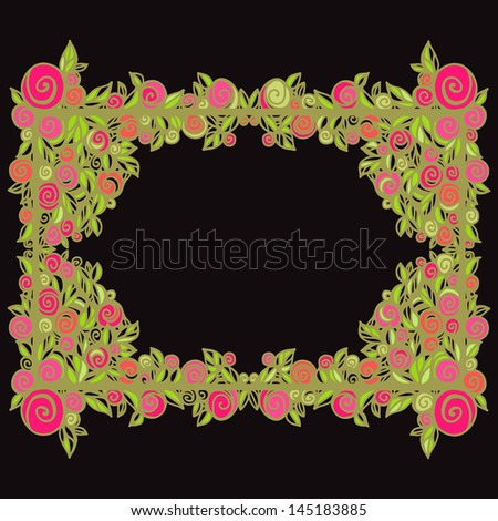 Vintage floral frame - raster version