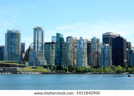 View of Vancouver downtown from Stanley Park.