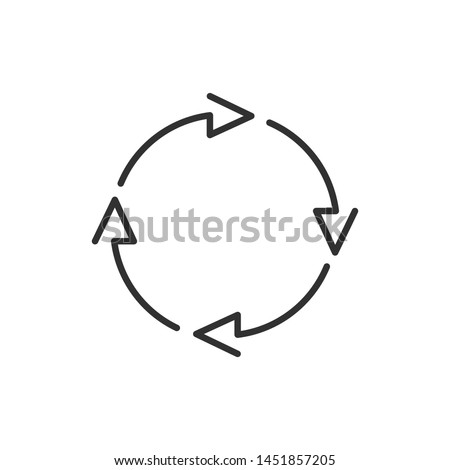 Four Circle arrows for infographic. Simple flat 360 diagram icon. Linear outline arrows with editable stroke. vector illustration isolated on white background. Royalty-Free Stock Photo #1451857205
