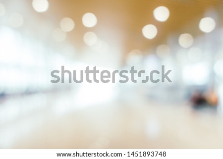 Abstract blur and defocused airport passenger terminal for transportation interior for background