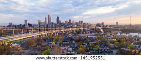 Highway Through Cleveland Ohio Cuyahoga County Seat North America Royalty-Free Stock Photo #1451952551