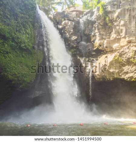Tegenungan Waterfall near Ubud, Bali, Indonesia. Tegenungan Waterfall is a popular destination for tourists visiting Bali, Indonesia