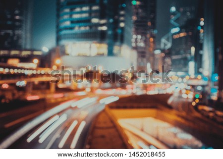 Abstract bokeh light of city traffic