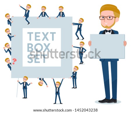 A set of tuxedo man with a message board.Since each is divided, you can move it freely.It's vector art so it's easy to edit.
