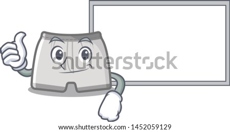 Thumbs up with board swimming trunks in the cartoon shape