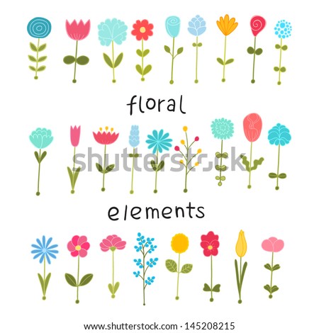 flower set. floral elements